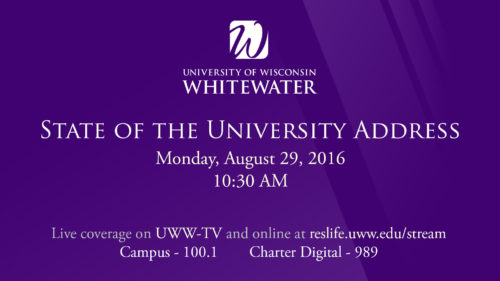 Coming Up - State of the Univ Address 082916