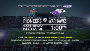 Warhawk Football Takes on the Pioneers Tomorrow LIVE on UWW-TV!
