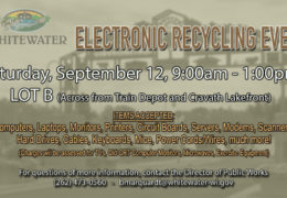 City of Whitewater Electronic Recycling Event Scheduled for September 12