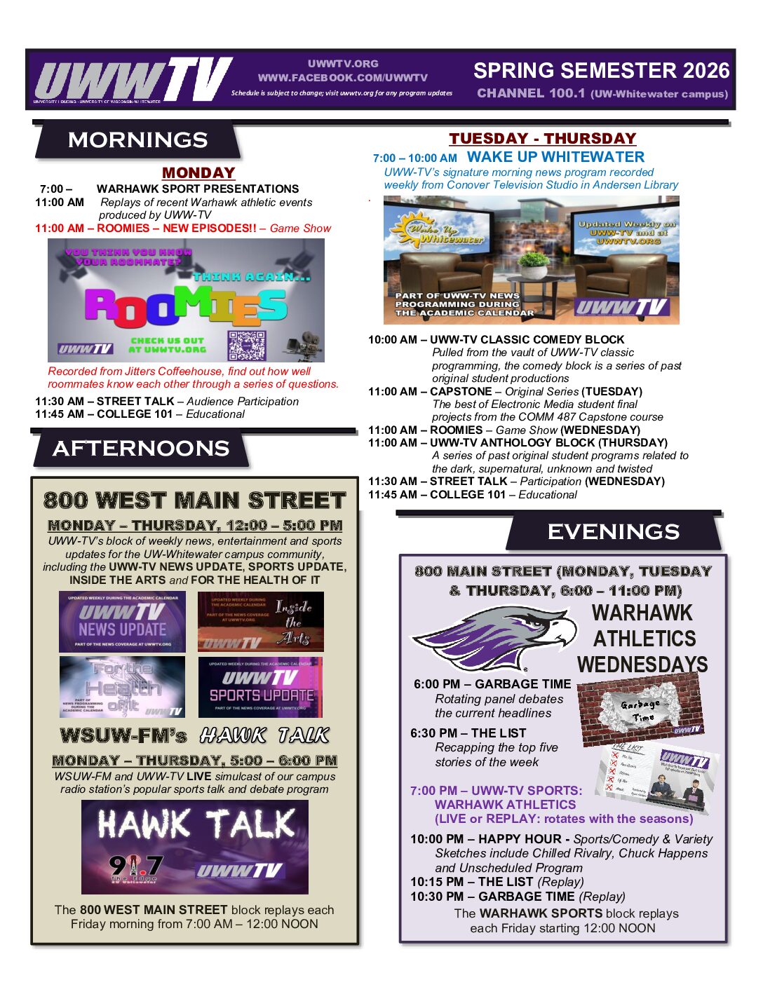 UWWTV TV GUIDE_SPRING 2026